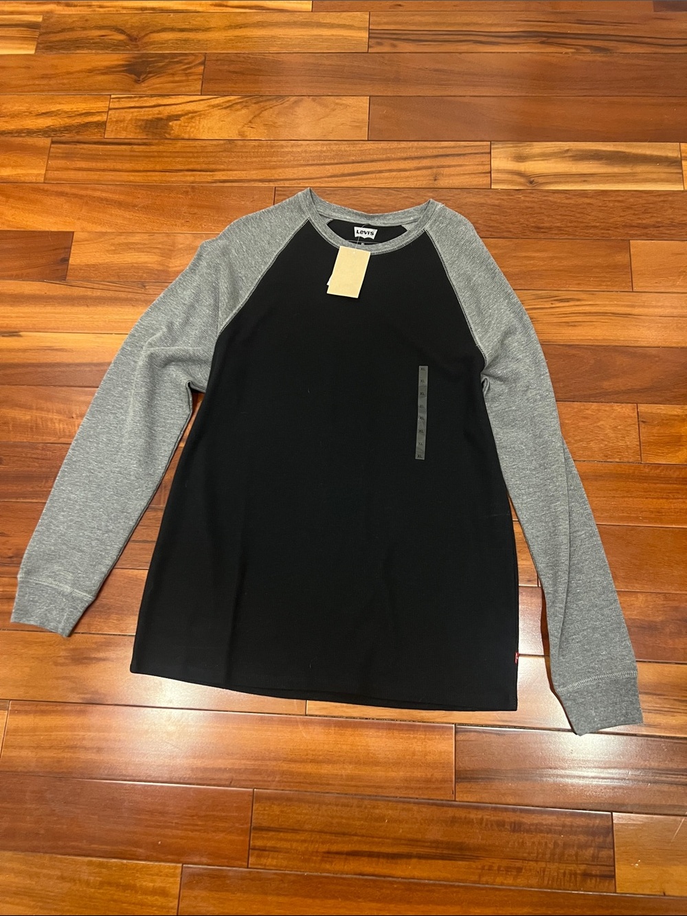 Levi's Black Body with Gray Raglan Long Sleeve Tee Shirt